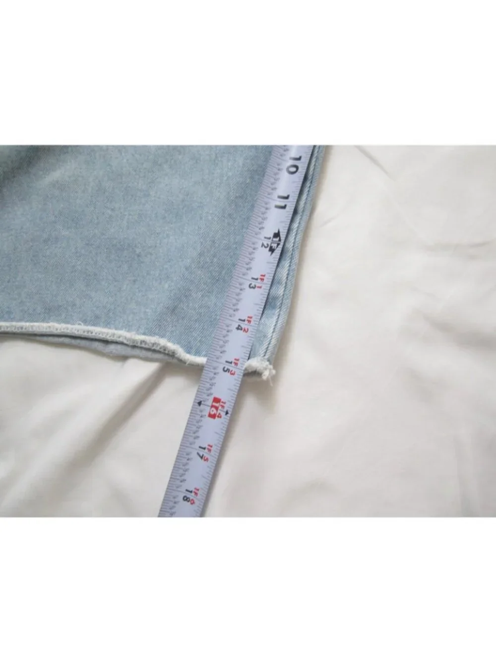Vtg 90s Unionbay Denim Overalls Shorts Women 36 Light Cut Off Raw Hem(MP681)